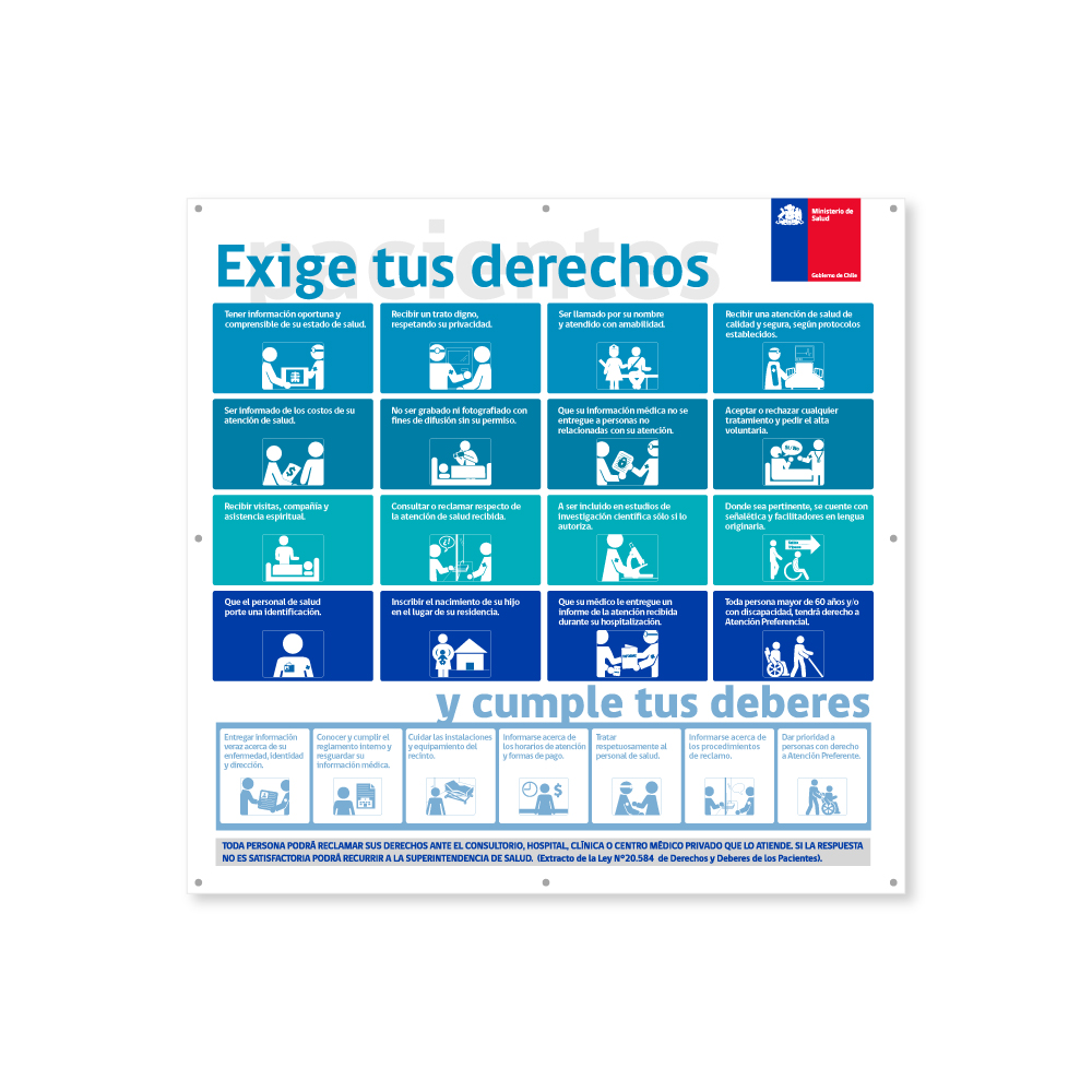 Letrero Exige tus derechos / Gobierno de Chile