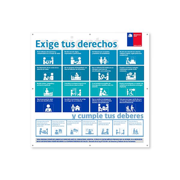 Letrero Exige tus derechos / Gobierno de Chile